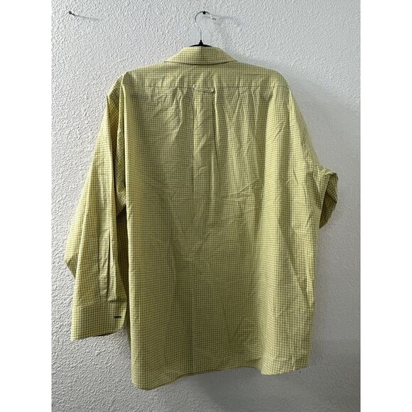 Izod Shirt Mens‎ XL Yellow Blue Plaid Long Sleeve Button-Down Casual Regular Fit - Picture 11 of 12